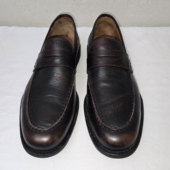 Frye Tyler Men\'s Burnished Black Leather Penny Loafers FR40433 Size 9.5 D main image 6